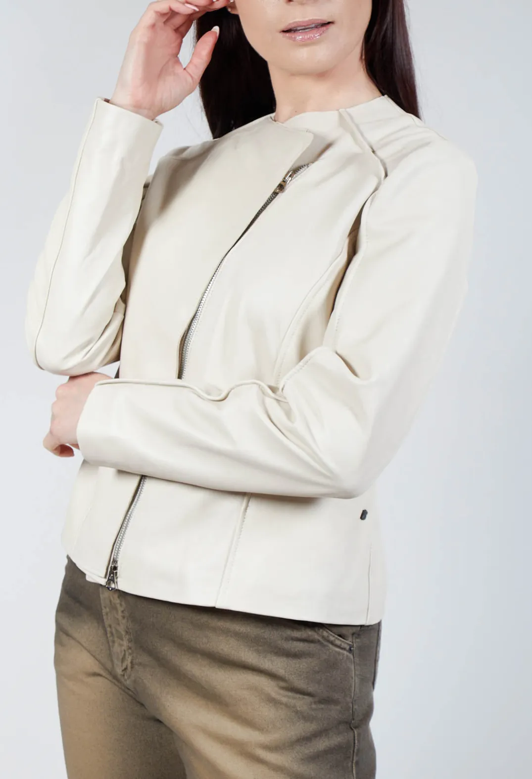 Ixos Jackets^Sinister Pelle Jacket in Sabbia