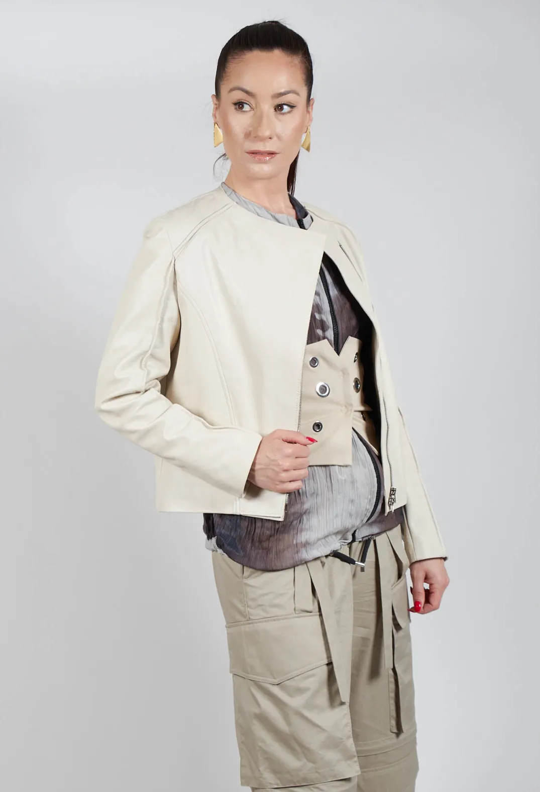 Ixos Jackets^Sinister Pelle Jacket in Sabbia