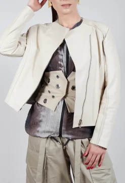 Ixos Jackets^Sinister Pelle Jacket in Sabbia