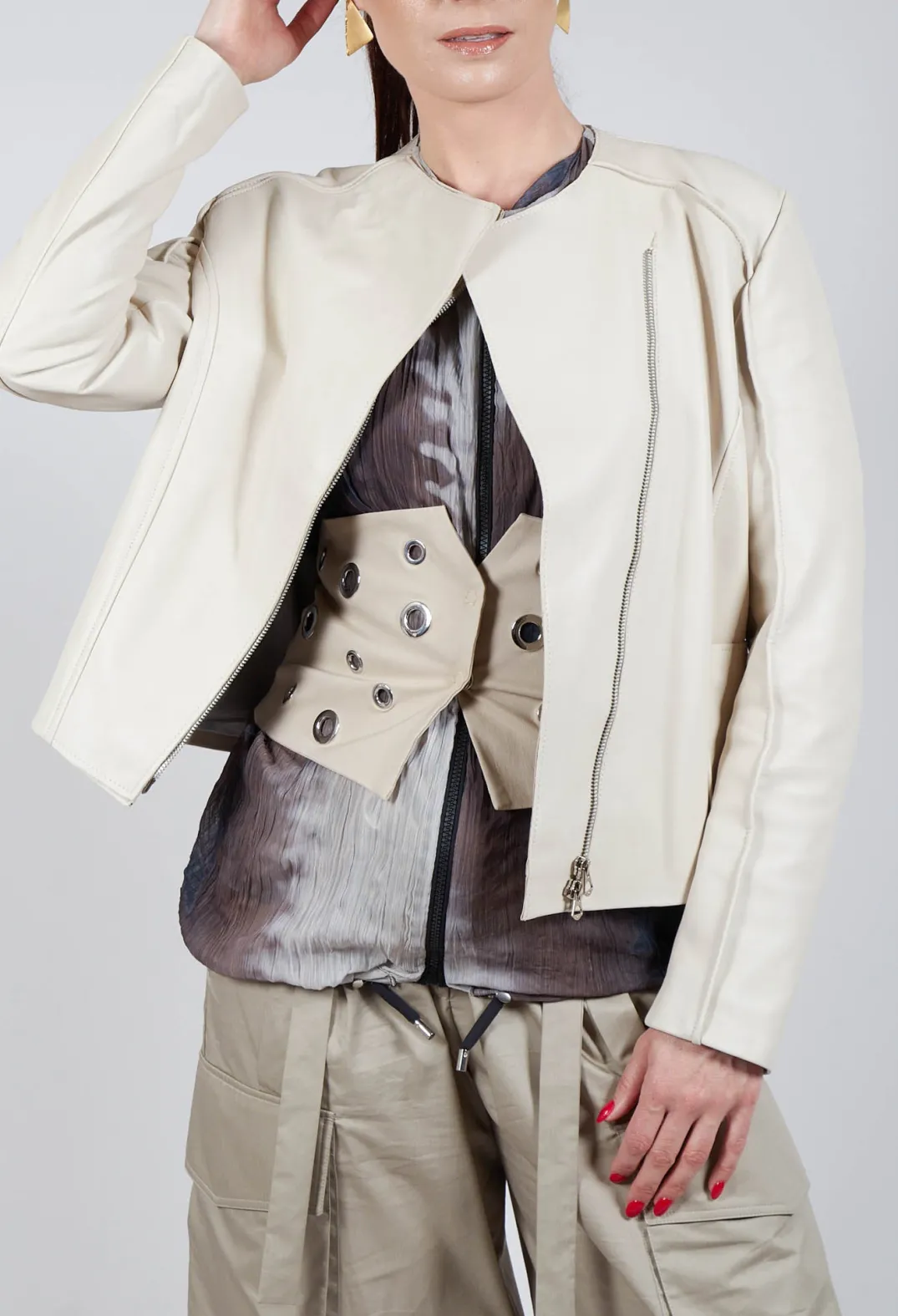 Ixos Jackets^Sinister Pelle Jacket in Sabbia