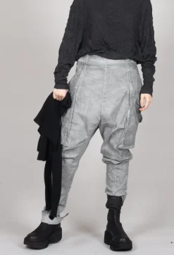 Rundholz Dip Trousers^Skinny Trousers with Bleached Stitching in Pencil Cloud