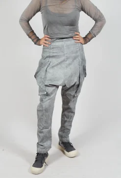 Rundholz Dip Trousers^Skinny Trousers with Bleached Stitching in Pencil Cloud