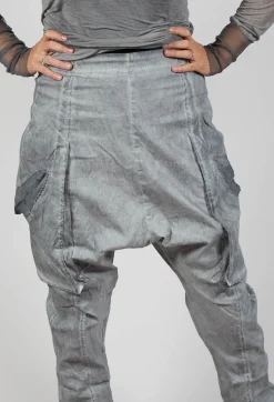 Rundholz Dip Trousers^Skinny Trousers with Bleached Stitching in Pencil Cloud