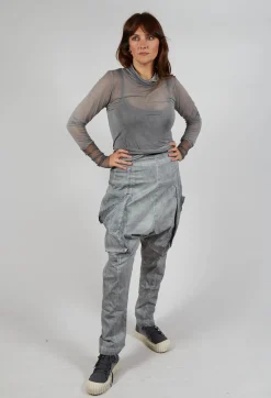 Rundholz Dip Trousers^Skinny Trousers with Bleached Stitching in Pencil Cloud