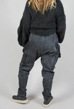 Rundholz Dip Trousers^Skinny Trousers with Bleached Stitching in Coal Cloud
