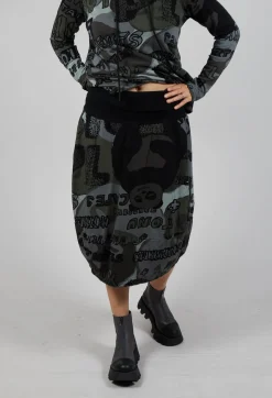 Rundholz Black Label Skirts^Skirt with Contrasting Waistband in Multicolour