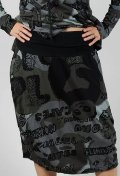Rundholz Black Label Skirts^Skirt with Contrasting Waistband in Multicolour