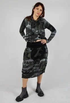 Rundholz Black Label Skirts^Skirt with Contrasting Waistband in Multicolour
