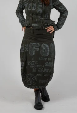 Rundholz Black Label Skirts^Skirt with Contrasting Waistband in Jungle Shiny Print