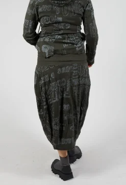 Rundholz Black Label Skirts^Skirt with Contrasting Waistband in Jungle Shiny Print