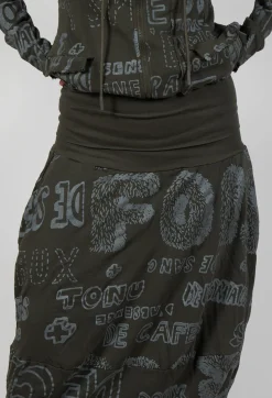 Rundholz Black Label Skirts^Skirt with Contrasting Waistband in Jungle Shiny Print