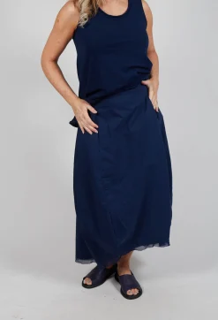 Rundholz Black Label Skirts^Skirt with Mesh Detail Hem in Navy