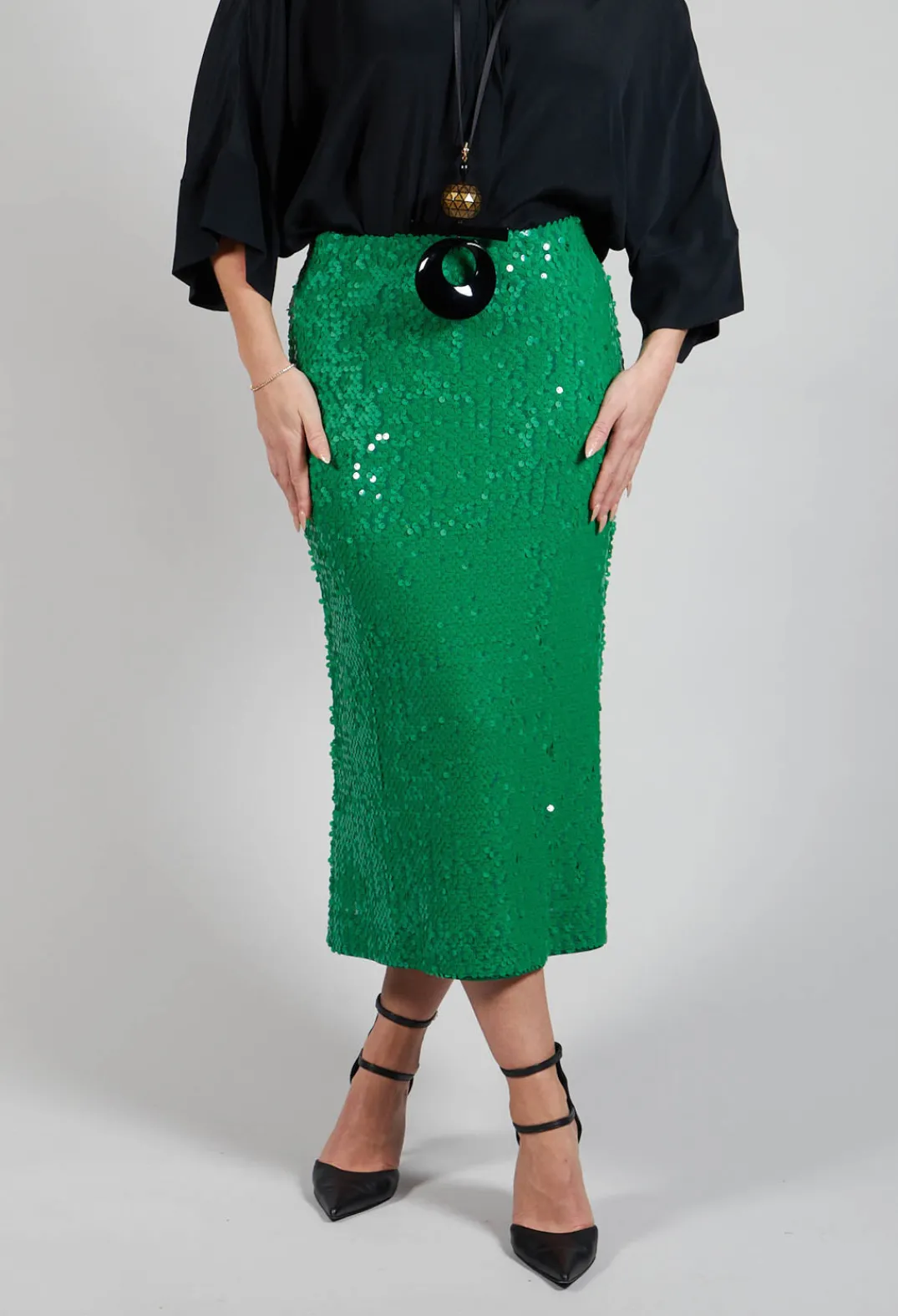 Beatrice B Skirts^Skirt with Sequin Detail in Green