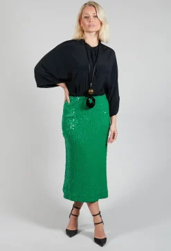 Beatrice B Skirts^Skirt with Sequin Detail in Green