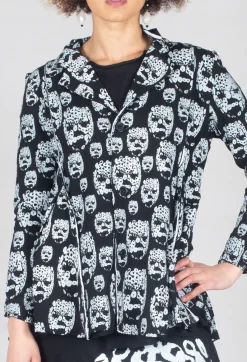 Bread and Butter Jackets^Skull Print Jacket in Black and White