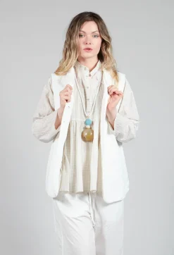 Album Di Famiglia Jackets^Sleeveless Blazer CC in Milk