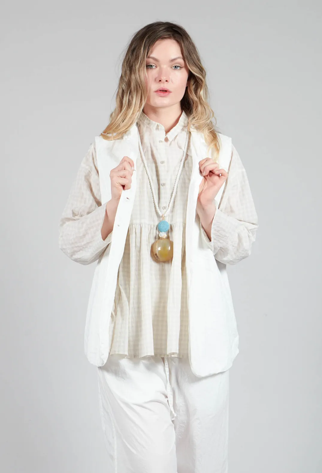 Album Di Famiglia Jackets^Sleeveless Blazer CC in Milk