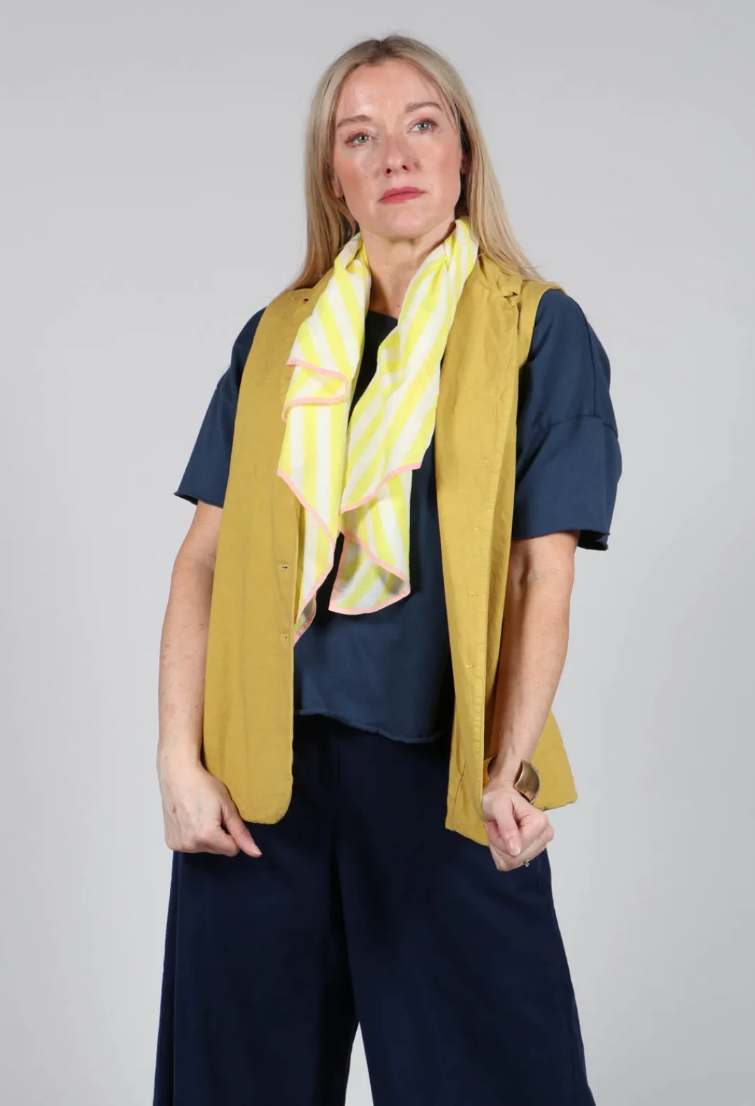 Album Di Famiglia Jackets^Sleeveless Blazer CC in Sun Yellow