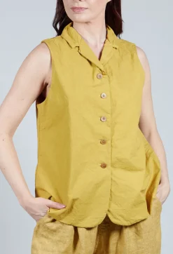Album Di Famiglia Jackets^Sleeveless Blazer CC in Sun Yellow