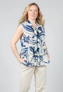 Beatrice B Shirts & Blouses^Sleeveless Blouse in Light Blue