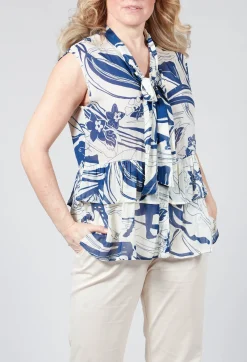 Beatrice B Shirts & Blouses^Sleeveless Blouse in Light Blue