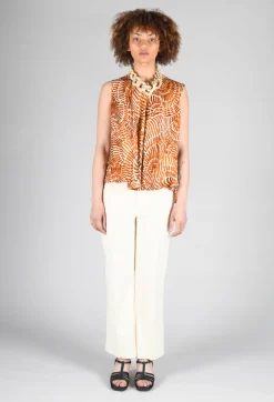 Sfizio Tops^Sleeveless Blouse in Shell Print