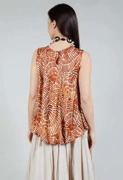 Sfizio Tops^Sleeveless Blouse in Shell Print