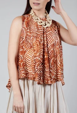 Sfizio Tops^Sleeveless Blouse in Shell Print
