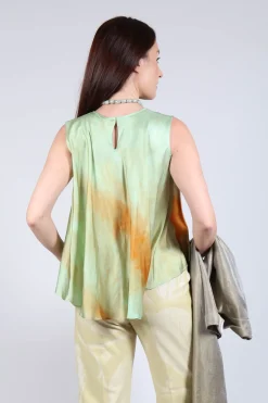 Sfizio Tops^Sleeveless Blouse in Tie Dye Print
