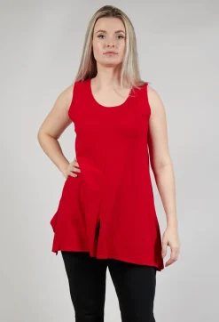 Philomena Christ Tops^Sleeveless Centre Split Top in Red