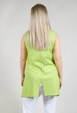 Philomena Christ Tops^Sleeveless Centre Split Top in Neon Green