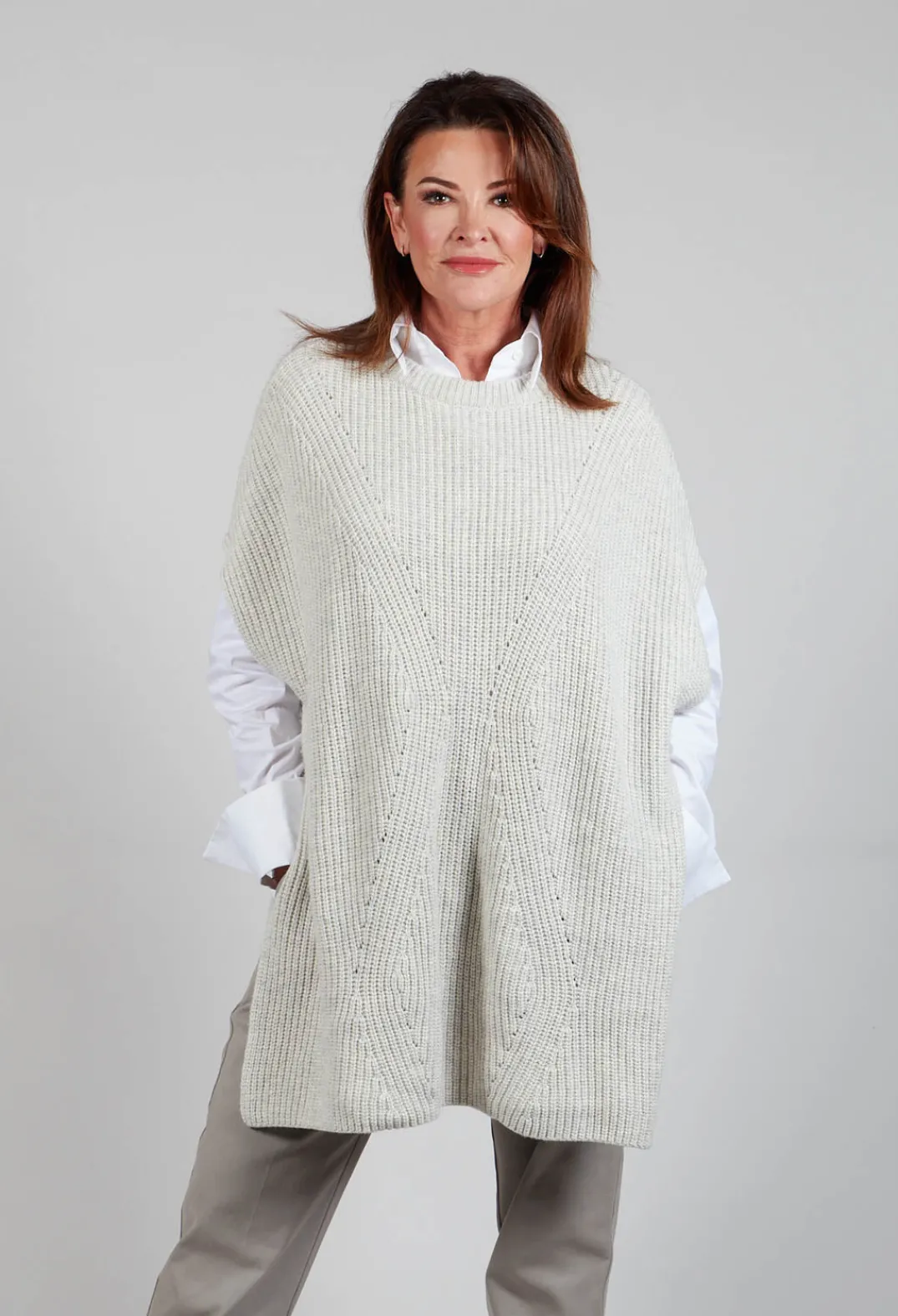 Malloni Jumpers^Sleeveless Chunky Jumper in Grafite Grey