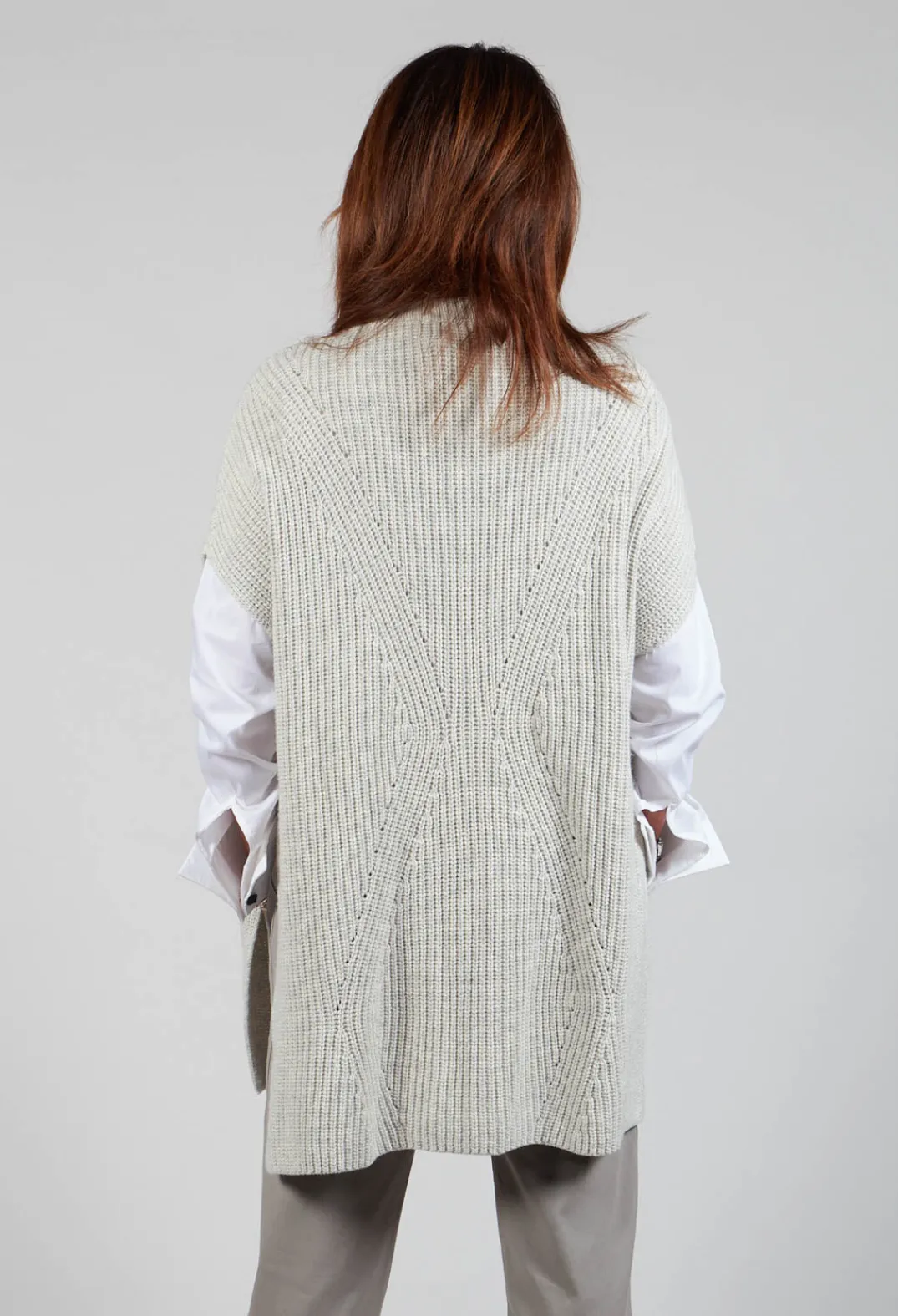 Malloni Jumpers^Sleeveless Chunky Jumper in Grafite Grey
