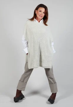 Malloni Jumpers^Sleeveless Chunky Jumper in Grafite Grey