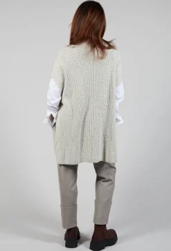 Malloni Jumpers^Sleeveless Chunky Jumper in Grafite Grey