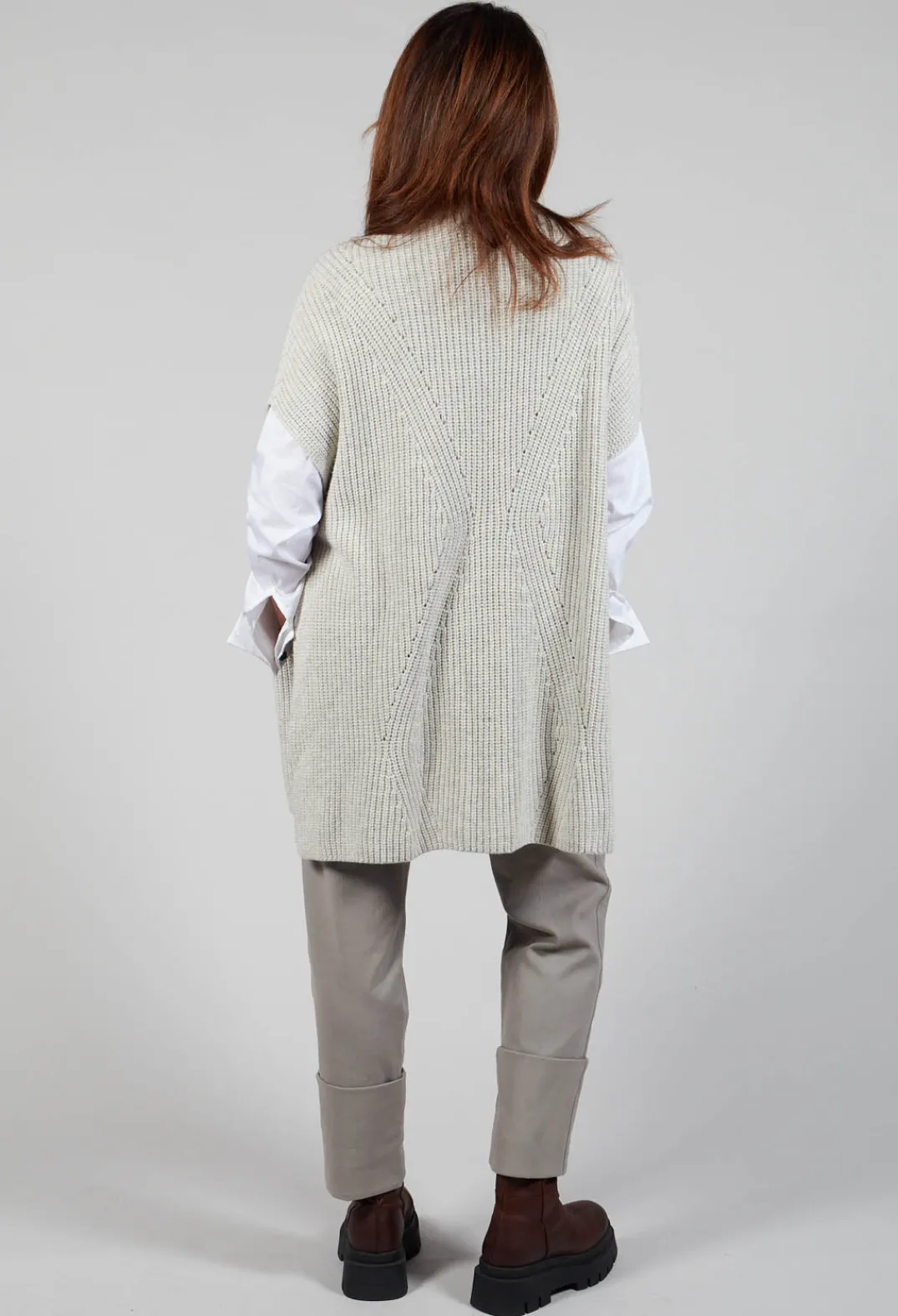 Malloni Jumpers^Sleeveless Chunky Jumper in Grafite Grey