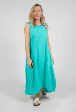 Rundholz Black Label Dresses^Sleeveless Dress with Mesh Edging in Aqua