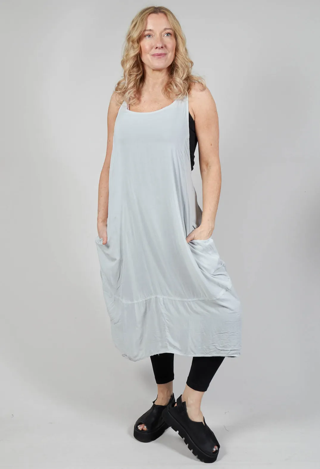 Rundholz Black Label Dresses^Sleeveless Jersey Dress with Asymmetric Hem in Grey