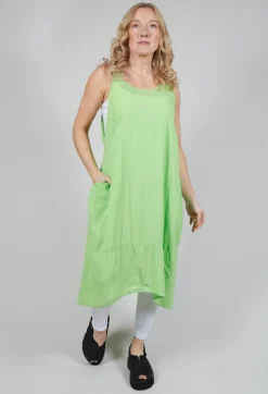Rundholz Black Label Dresses^Sleeveless Jersey Dress with Asymmetric Hem in Lime