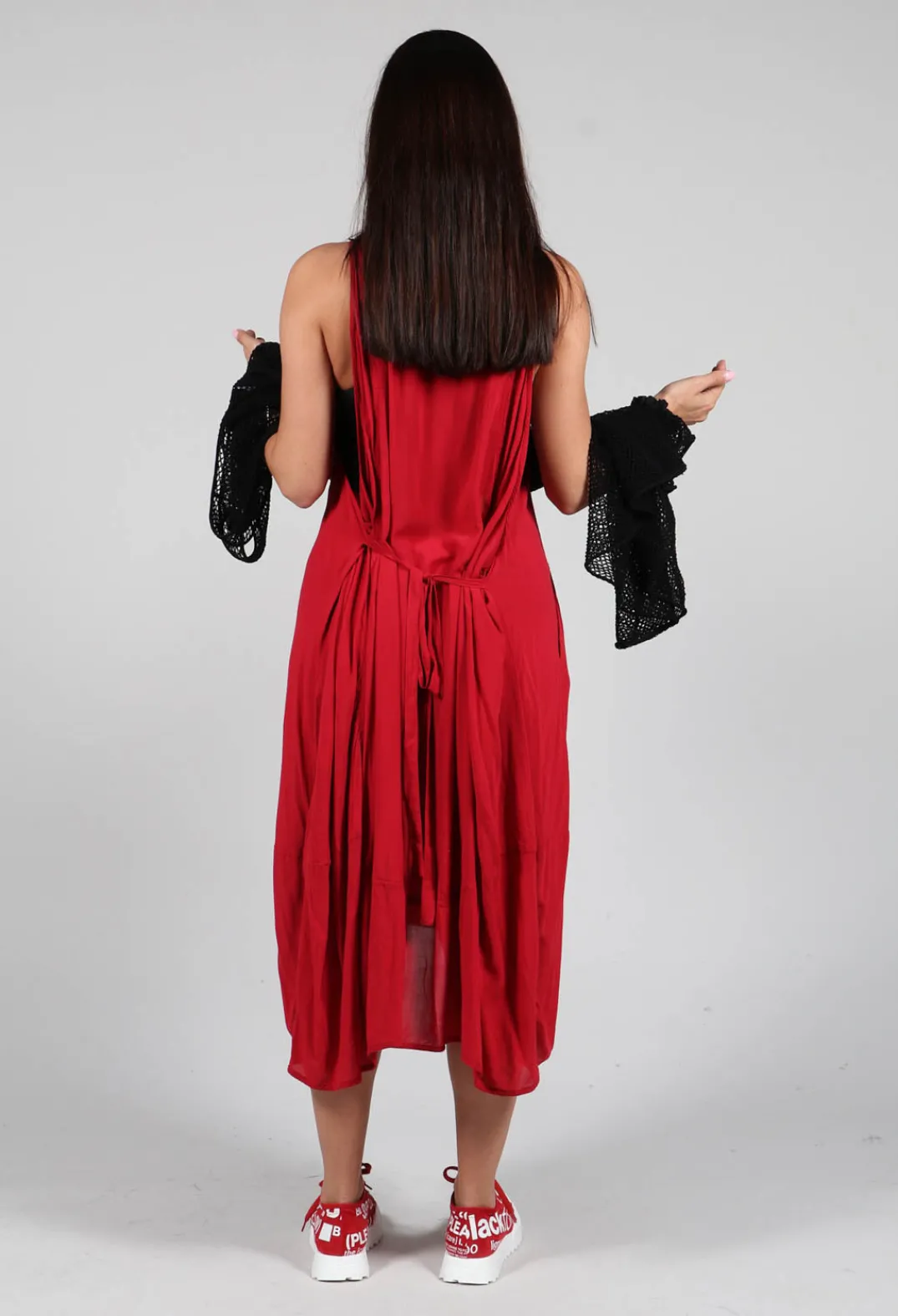 Rundholz Black Label Dresses^Sleeveless Jersey Dress with Asymmetric Hem in Chili