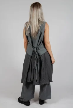 Rundholz Black Label Tops^Sleeveless Longline Top with Feature Pockets in Rock