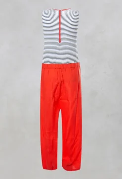 Niù Jumpsuits^Sleeveless Printed Jumpsuit with Tie Waist in Bluette