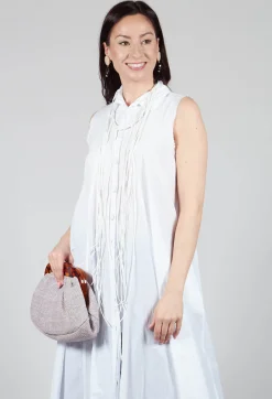 Amici Dresses^Sleeveless Shirt Dress in Bianco