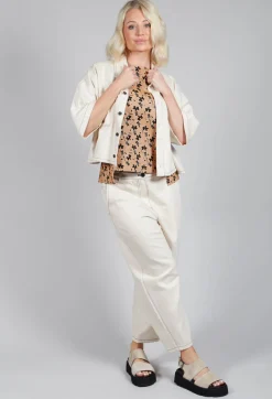 IXOS Co-ords & Suits^Sleeveless Structured Top with Print in Biscotto