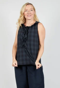 Apuntob Tops^Sleeveless Top in Tartan Asphalt