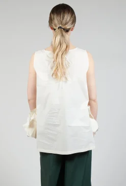 Mei Meij Tops^Sleeveless Top with Side Frill Feature in Cream