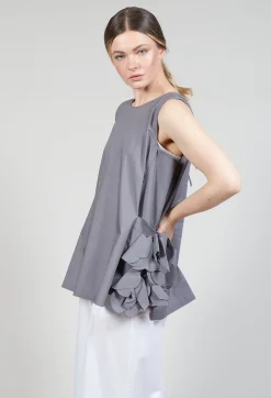 Mei Meij Tops^Sleeveless Top with Side Frill Feature in Grey Purple