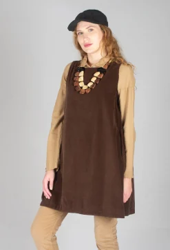 Album Di Famiglia Tops^Sleeveless Tunic V in Coffee