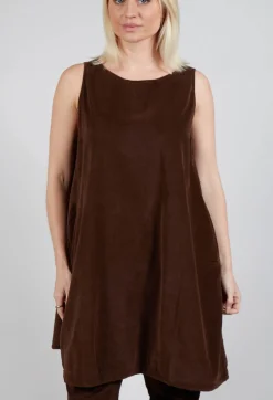Album Di Famiglia Tops^Sleeveless Tunic V in Coffee