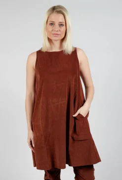 Album Di Famiglia Tops^Sleeveless Tunic V in Rust